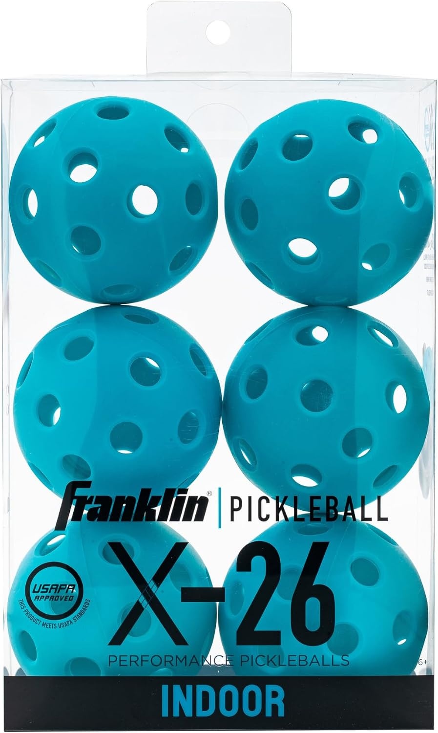 image:imageFranklin Sports X26 Indoor Pickleballs  3 Pack 12 Pack amp 100 Pack Bulk  USAPA Approved Tournament Pickleballs  Multiple ColorsBlue