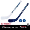 image:imageFranklin Sports NHL Mini Hockey Stick Set  NHL Team Knee Hockey Stick and Ball Set  Two Player Stick Set  Great Toy for KidsSt Louis Blues 2