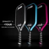 image:imageFranklin Sports Pro Pickleball Paddles  FS Tour Series Raw Carbon Fiber T700  USA Pickleball Approved  Unibody Epoxy Resin Injected Edge  Dynasty  Tempo  14mm16mm Core  Gray Blue  PinkBlue