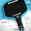 image:imageFranklin Sports Pro Pickleball Paddles  FS Tour Series Raw Carbon Fiber T700  USA Pickleball Approved  Unibody Epoxy Resin Injected Edge  Dynasty  Tempo  14mm16mm Core  Gray Blue  PinkBlue