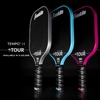 image:imageFranklin Sports Pro Pickleball Paddles  FS Tour Series Raw Carbon Fiber T700  USA Pickleball Approved  Unibody Epoxy Resin Injected Edge  Dynasty  Tempo  14mm16mm Core  Gray Blue  PinkGray