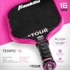 image:imageFranklin Sports Pro Pickleball Paddles  FS Tour Series Raw Carbon Fiber T700  USA Pickleball Approved  Unibody Epoxy Resin Injected Edge  Dynasty  Tempo  14mm16mm Core  Gray Blue  PinkPink