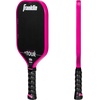image:imageFranklin Sports Pro Pickleball Paddles  FS Tour Series Raw Carbon Fiber T700  USA Pickleball Approved  Unibody Epoxy Resin Injected Edge  Dynasty  Tempo  14mm16mm Core  Gray Blue  PinkPink