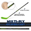 image:imageFranklin Sports Street Hockey Sticks  Ambush Junior Street Hockey Stick  Wood and Fiberglass Shaft  ABS Blade  One Piece Stick  46 52 58BlackGreen  Power