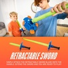 image:imageNERF Fencing Duel Swords Set  Kids Retractable Fencing Swords  Integrated Knockdown Targets  Glow in The Dark Light Up for Play Duels  2 Player Game for Kids