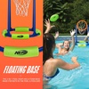 image:imageNERF Floating Pool Basketball Hoop  Football Target Net Set  Water Basketball  2 Water Footballs Included  Floating Hoop  Target Goal for InPool  Poolside Play  Sports Toys for Kids