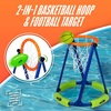 image:imageNERF Floating Pool Basketball Hoop  Football Target Net Set  Water Basketball  2 Water Footballs Included  Floating Hoop  Target Goal for InPool  Poolside Play  Sports Toys for Kids