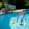 image:imageNERF Floating Pool Basketball Hoop  Football Target Net Set  Water Basketball  2 Water Footballs Included  Floating Hoop  Target Goal for InPool  Poolside Play  Sports Toys for Kids