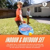 image:imageNERF Paddleball Set  Fun Paddleball Beach Game for Adults  Kids  Fun Outdoor Pool  Beach Water Sports Game  Includes 2 Wooden Paddles  1 NERF Paddle Ball  Complete Set