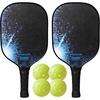 image:imageFranklin Pickleball 2 Player Carbon Fiber Paddle and X40 Pickleball Set  2 Carbon Fiber Paddles  4 X40 Balls  USA Pickleball ApprovedOne Size