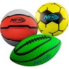 image:imageNerf Mini Foam Sports Ball Set  Foam Football Soccer Ball  Basketball Soft Sports Toy for KidsGreenOrangeYellow