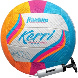 image:imageFranklin Sports Kerri Walsh Beach  Outdoor Volleyball  Official Size  Weight  Soft Cover Volleyball for Kids  Adults  with Pump  Needle Included