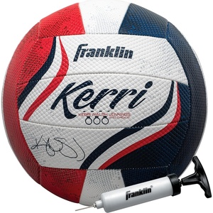 image:imageFranklin Sports Kerri Walsh USA Beach Volleyball  Soft Cover Official Size Beach  Outdoor Volleyball  Red White  Blue Volleyball  Pump  Needle
