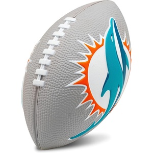 image:imageFranklin Sports NFL Football  Kids Foam Football  Soft Junior Size 85 Ball with 3D Logos  Perfect for Gameday  TailgatesMiami Dolphins