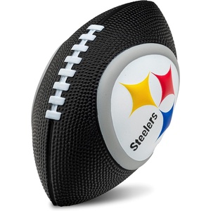 image:imageFranklin Sports NFL Football  Kids Foam Football  Soft Junior Size 85 Ball with 3D Logos  Perfect for Gameday  TailgatesPittsburgh Steelers