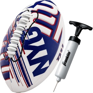 image:imageFranklin Sports NFL Team Mini Footballs  Youth 85 Official NFL Licensed Football  Air Pump SetNew York Giants