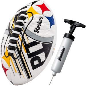image:imageFranklin Sports NFL Team Mini Footballs  Youth 85 Official NFL Licensed Football  Air Pump SetPittsburgh Steelers