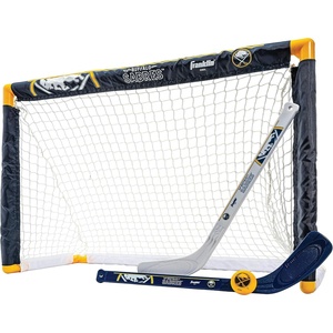 image:imageFranklin Sports NHL Mini Hockey Set  Kids Indoor Knee Hockey Goal Ball  2 Stick Combo  Youth Team Indoor Toy Set  Official  Ages 3Buffalo Sabres