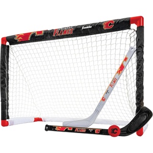image:imageFranklin Sports NHL Mini Hockey Set  Kids Indoor Knee Hockey Goal Ball  2 Stick Combo  Youth Team Indoor Toy Set  Official  Ages 3Calgary Flames