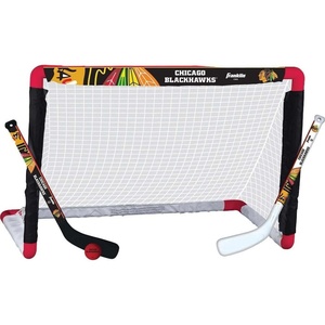 image:imageFranklin Sports NHL Mini Hockey Set  Kids Indoor Knee Hockey Goal Ball  2 Stick Combo  Youth Team Indoor Toy Set  Official  Ages 3Chicago Blackhawks