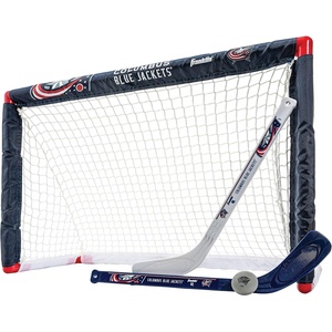 image:imageFranklin Sports NHL Mini Hockey Set  Kids Indoor Knee Hockey Goal Ball  2 Stick Combo  Youth Team Indoor Toy Set  Official  Ages 3Columbus Blue Jackets