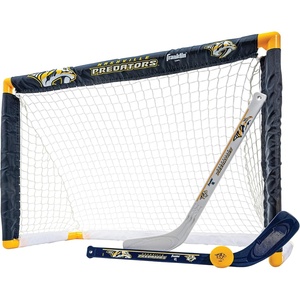 image:imageFranklin Sports NHL Mini Hockey Set  Kids Indoor Knee Hockey Goal Ball  2 Stick Combo  Youth Team Indoor Toy Set  Official  Ages 3Nashville Predators