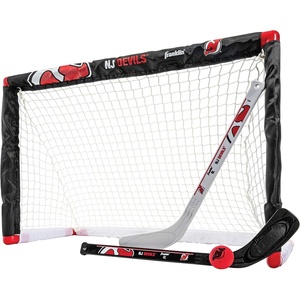 image:imageFranklin Sports NHL Mini Hockey Set  Kids Indoor Knee Hockey Goal Ball  2 Stick Combo  Youth Team Indoor Toy Set  Official  Ages 3New Jersey Devils