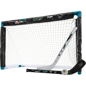 image:imageFranklin Sports NHL Mini Hockey Set  Kids Indoor Knee Hockey Goal Ball  2 Stick Combo  Youth Team Indoor Toy Set  Official  Ages 3San Jose Sharks