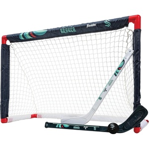 image:imageFranklin Sports NHL Mini Hockey Set  Kids Indoor Knee Hockey Goal Ball  2 Stick Combo  Youth Team Indoor Toy Set  Official  Ages 3Seattle Kraken