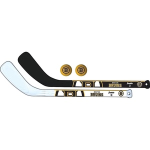 image:imageFranklin Sports NHL Mini Hockey Stick Set  NHL Team Knee Hockey Stick and Ball Set  Two Player Stick Set  Great Toy for KidsBoston Bruins