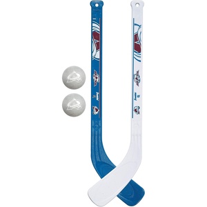 image:imageFranklin Sports NHL Mini Hockey Stick Set  NHL Team Knee Hockey Stick and Ball Set  Two Player Stick Set  Great Toy for KidsColorado Avalanche