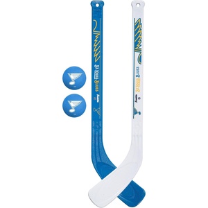 image:imageFranklin Sports NHL Mini Hockey Stick Set  NHL Team Knee Hockey Stick and Ball Set  Two Player Stick Set  Great Toy for KidsSt Louis Blues