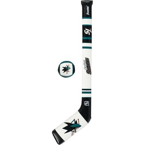 image:imageFranklin Sports NHL Team Mini Soft Hockey Stick Set  NHL Team Soft Foam Mini Hockey Stick and Ball  Great Toy for KidsSan Jose Sharks