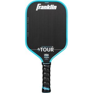 image:imageFranklin Sports Pro Pickleball Paddles  FS Tour Series Raw Carbon Fiber T700  USA Pickleball Approved  Unibody Epoxy Resin Injected Edge  Dynasty  Tempo  14mm16mm Core  Gray Blue  PinkBlue