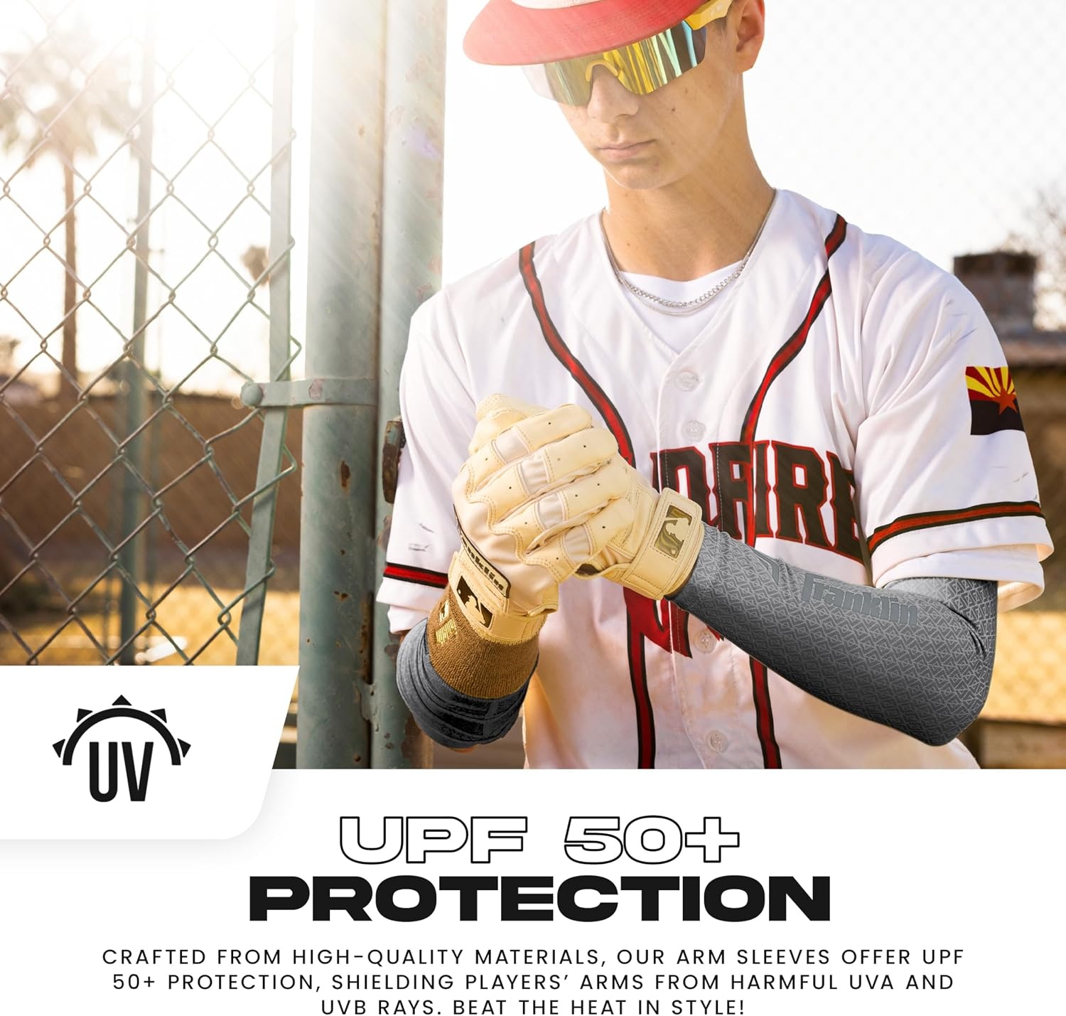 image:imageFranklin Sports Baseball Arm Sleeves  Baseball  Softball Arm Compression Sleeves for Boys  Girls  Multiple ColorsBlack
