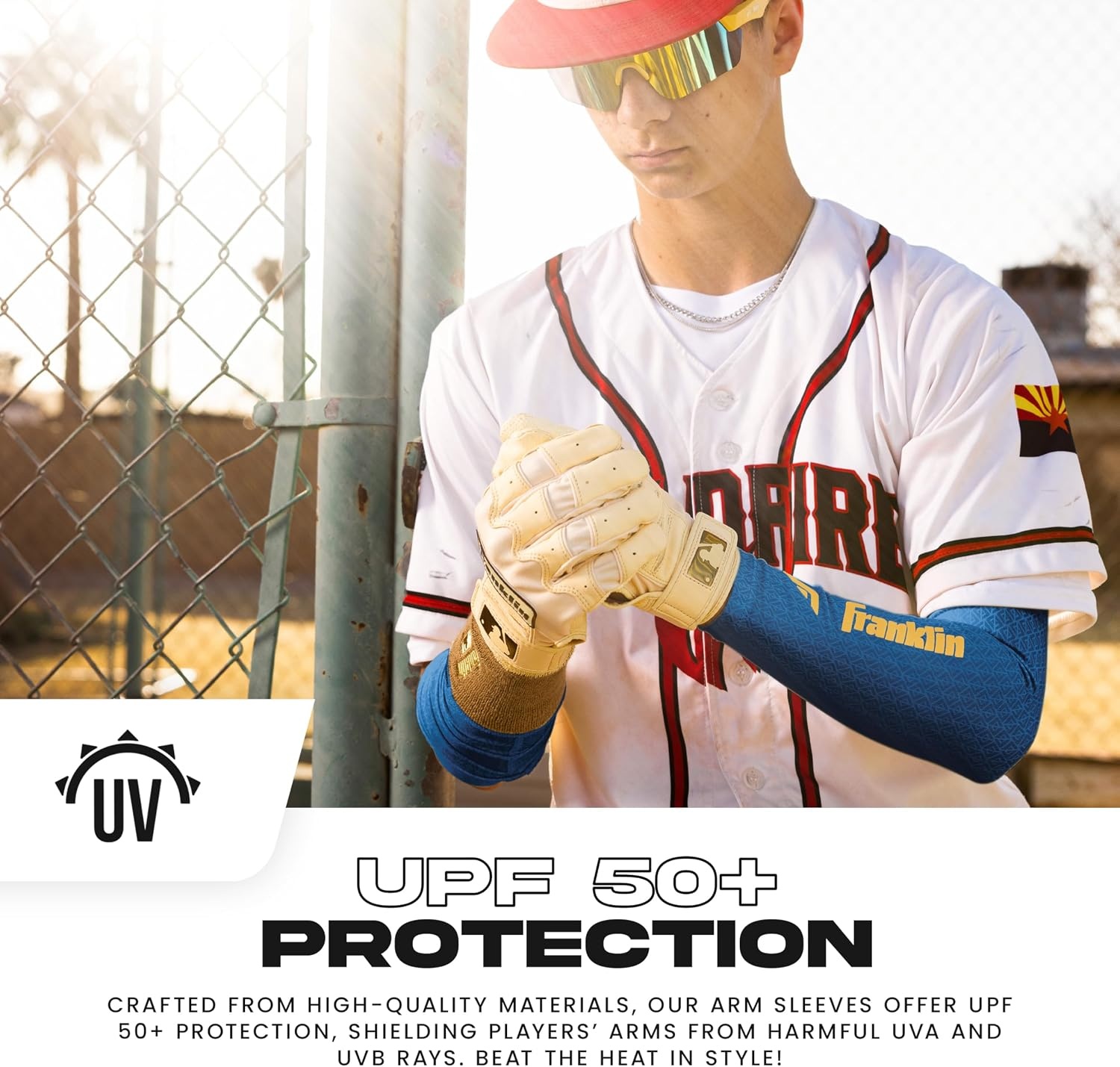 image:imageFranklin Sports Baseball Arm Sleeves  Baseball  Softball Arm Compression Sleeves for Boys  Girls  Multiple ColorsNavy