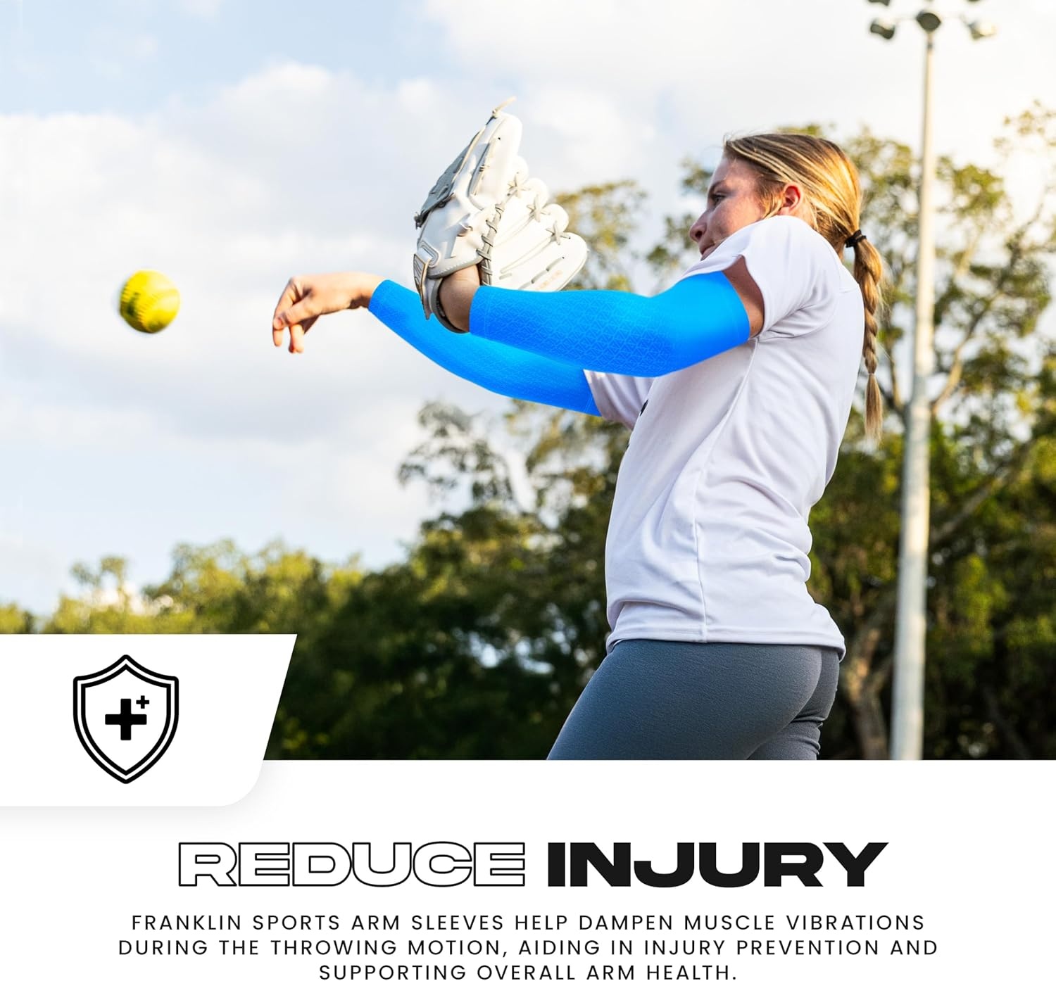image:imageFranklin Sports Baseball Arm Sleeves  Baseball  Softball Arm Compression Sleeves for Boys  Girls  Multiple ColorsRoyal