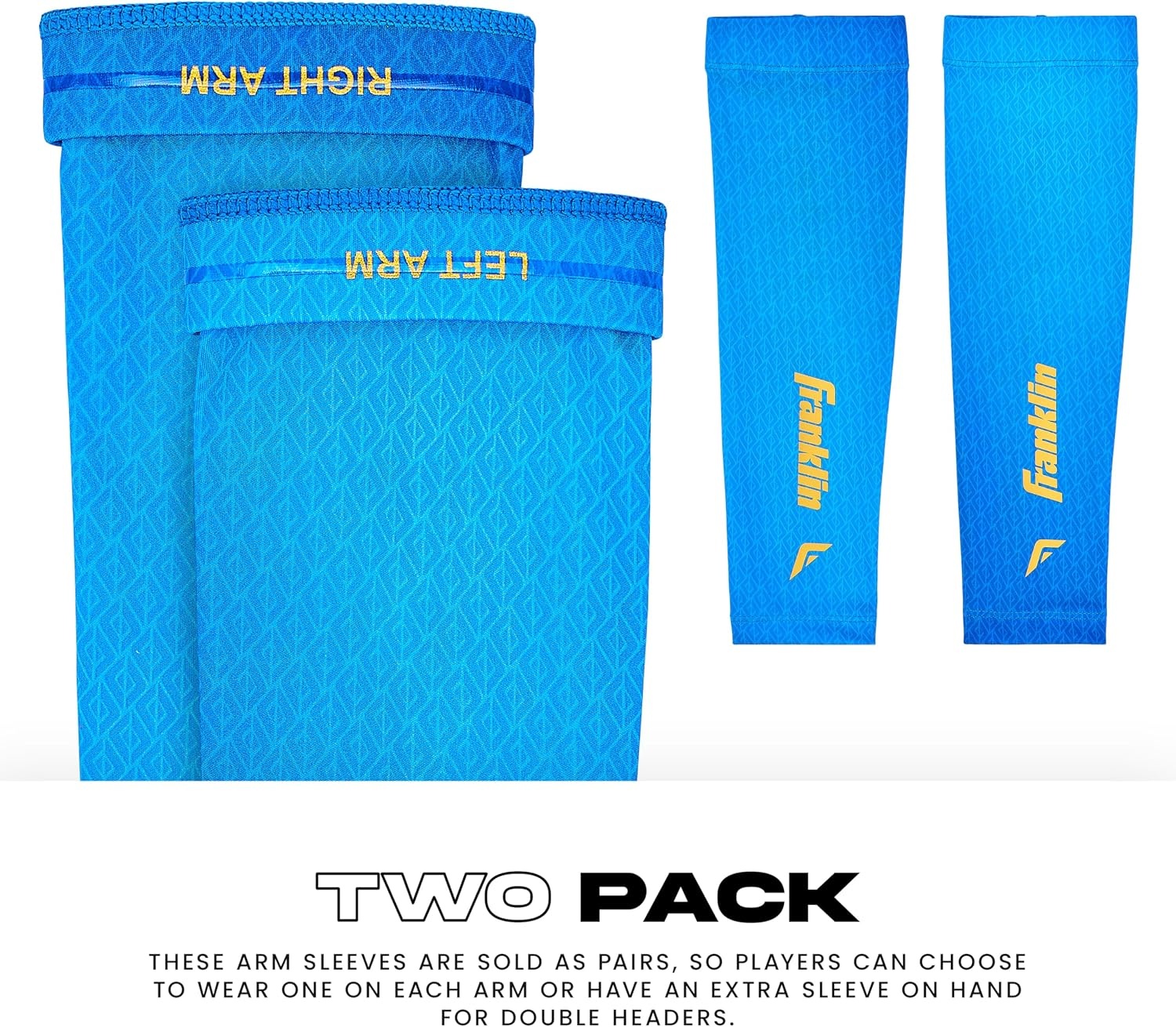 image:imageFranklin Sports Baseball Arm Sleeves  Baseball  Softball Arm Compression Sleeves for Boys  Girls  Multiple ColorsRoyal