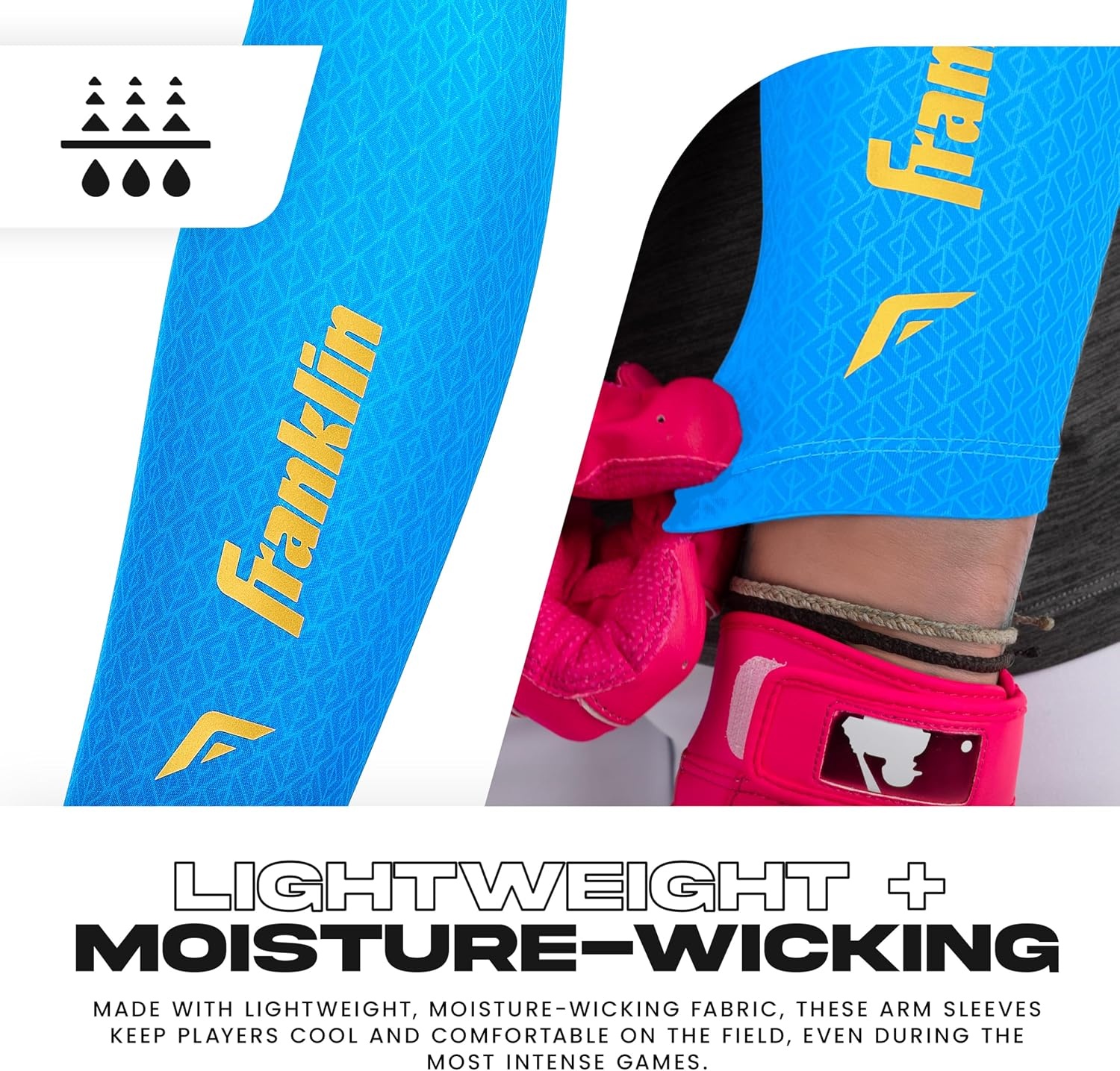 image:imageFranklin Sports Baseball Arm Sleeves  Baseball  Softball Arm Compression Sleeves for Boys  Girls  Multiple ColorsRoyal