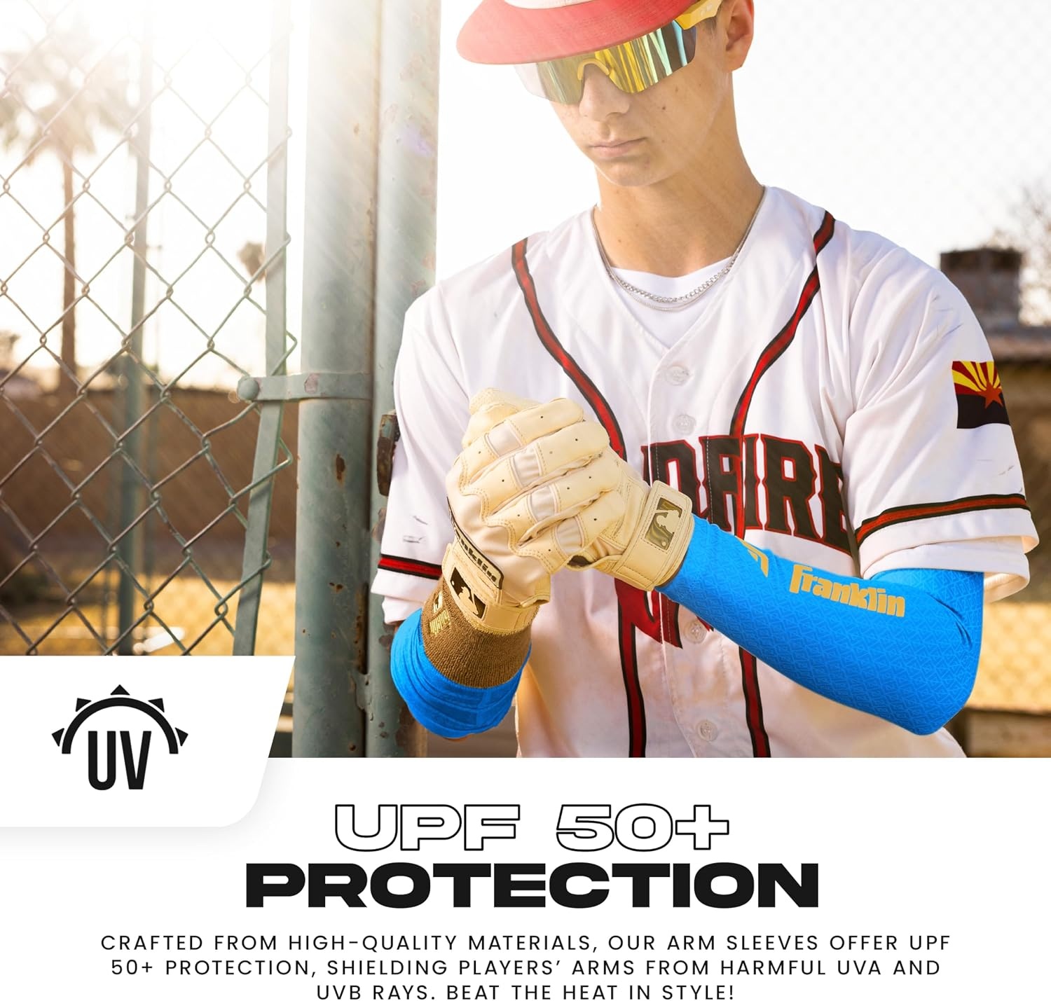 image:imageFranklin Sports Baseball Arm Sleeves  Baseball  Softball Arm Compression Sleeves for Boys  Girls  Multiple ColorsRoyal