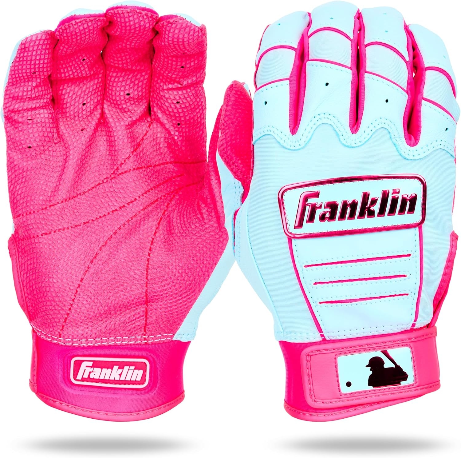 image:imageFranklin Sports MLB Baseball Batting Gloves  CFX Pro Youth and Adult  Baseball  Softball  Multiple Sizes  ColorsPinkCarolina Blue