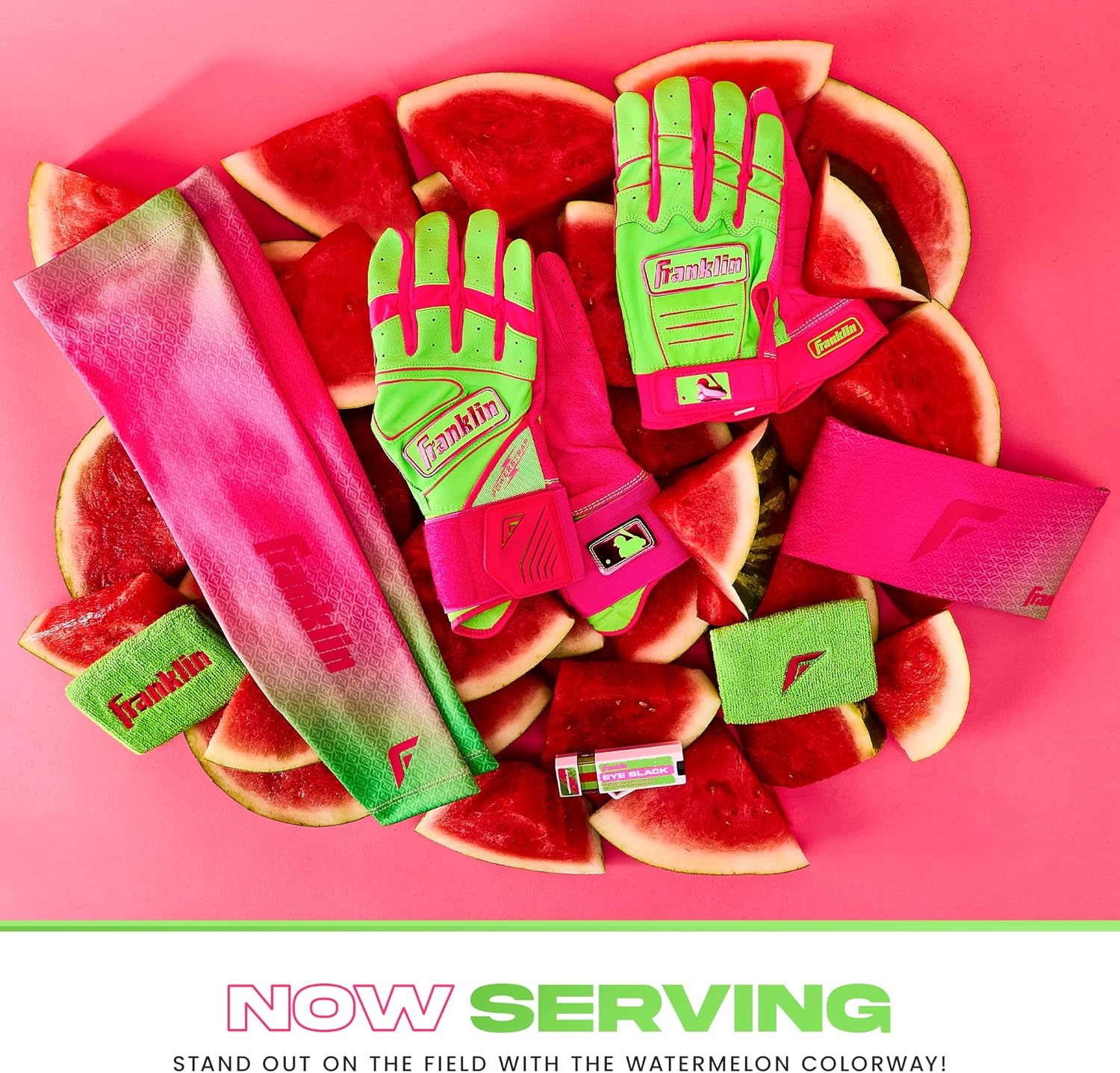 image:imageFranklin Sports MLB Baseball Batting Gloves  CFX Pro Youth and Adult  Baseball  Softball  Multiple Sizes  ColorsPinkGreen Apple