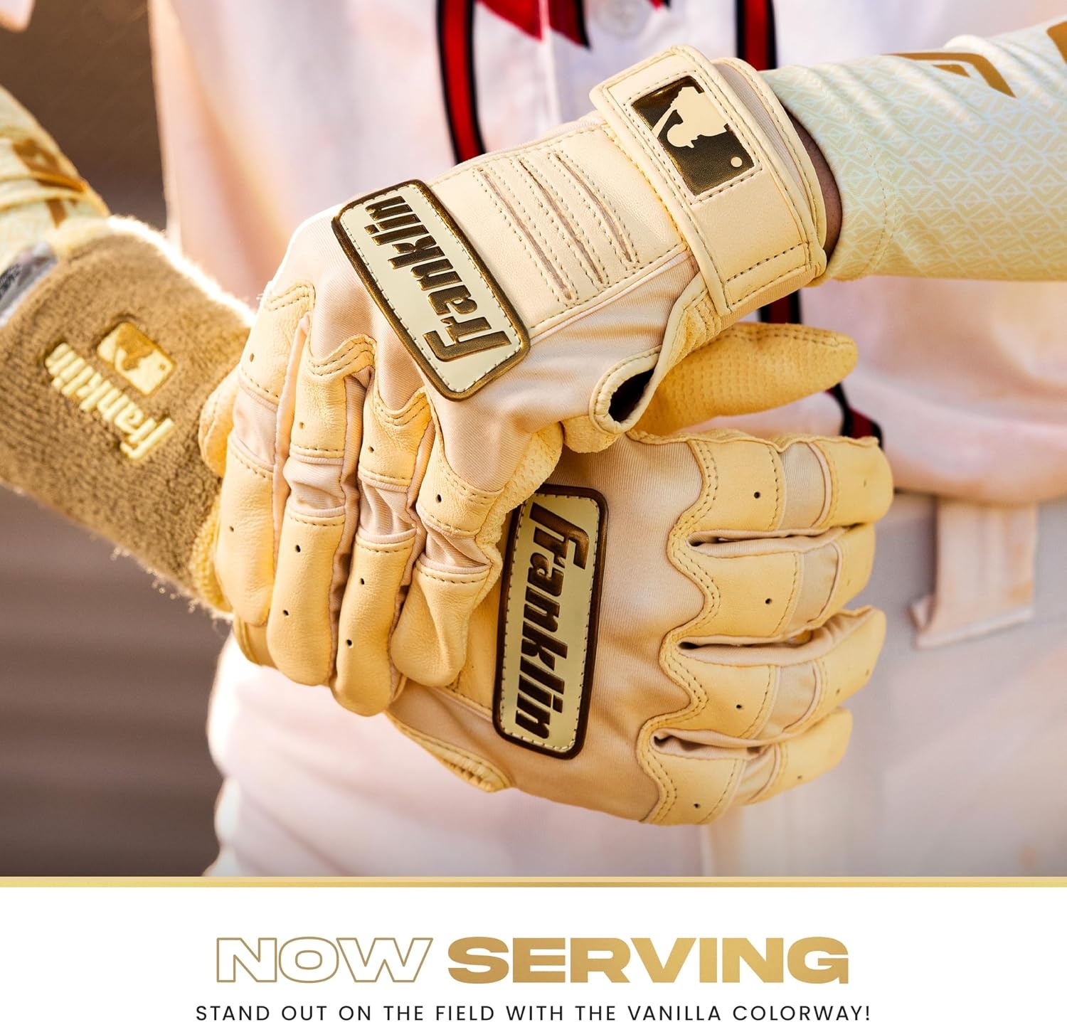 image:imageFranklin Sports MLB Baseball Batting Gloves  CFX Pro Youth and Adult  Baseball  Softball  Multiple Sizes  ColorsVanillaGold