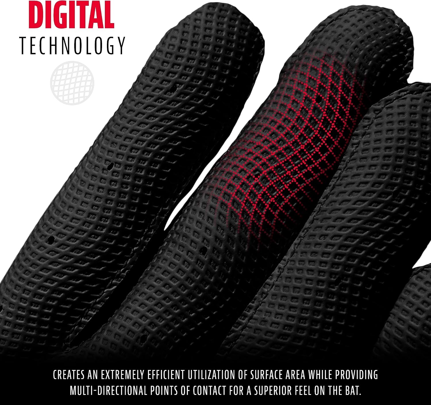 image:imageFranklin Sports MLB Batting Gloves  Digitek Camo Gloves  Premium Leather  Multiple Colors  Adult SizesBlackBlack