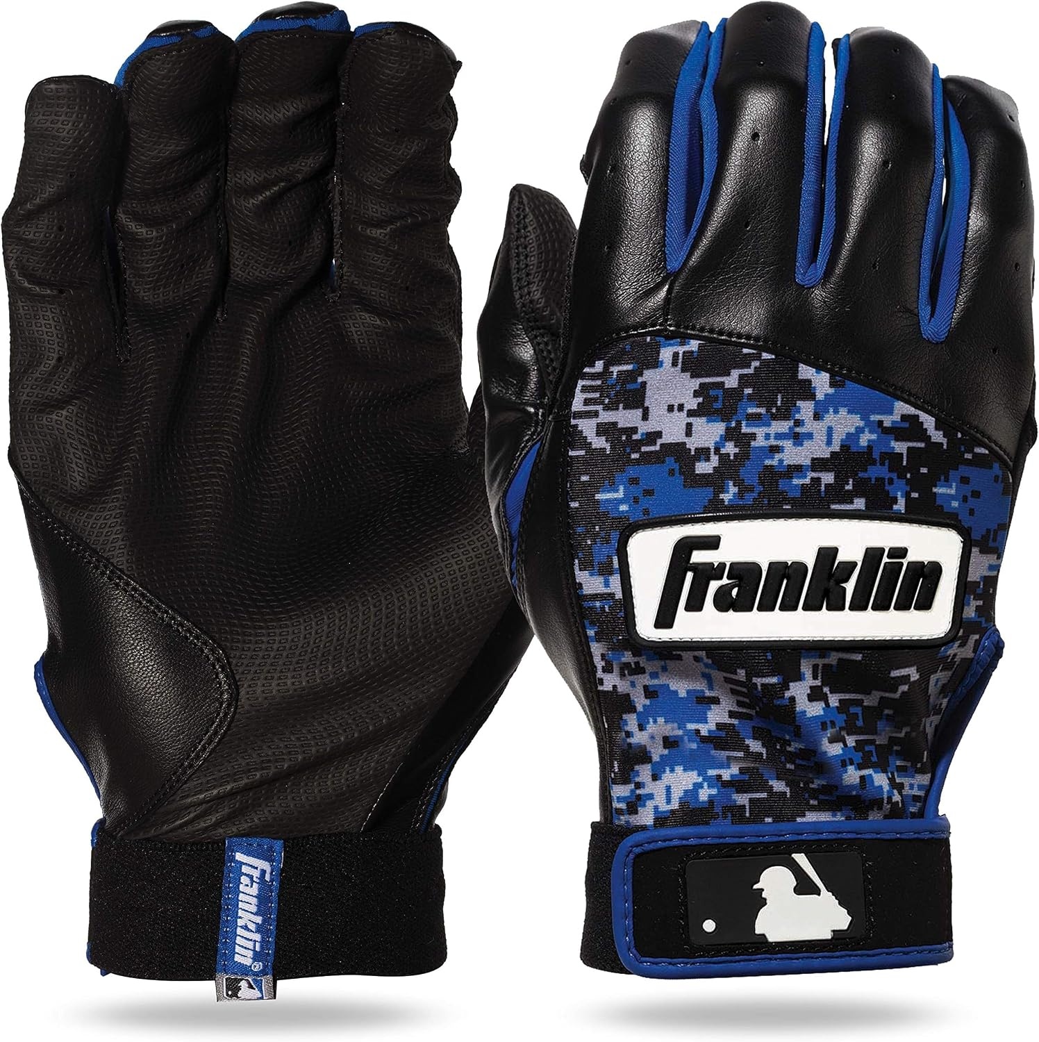 image:imageFranklin Sports MLB Batting Gloves  Digitek Camo Gloves  Premium Leather  Multiple Colors  Adult SizesGrayBlackRoyal