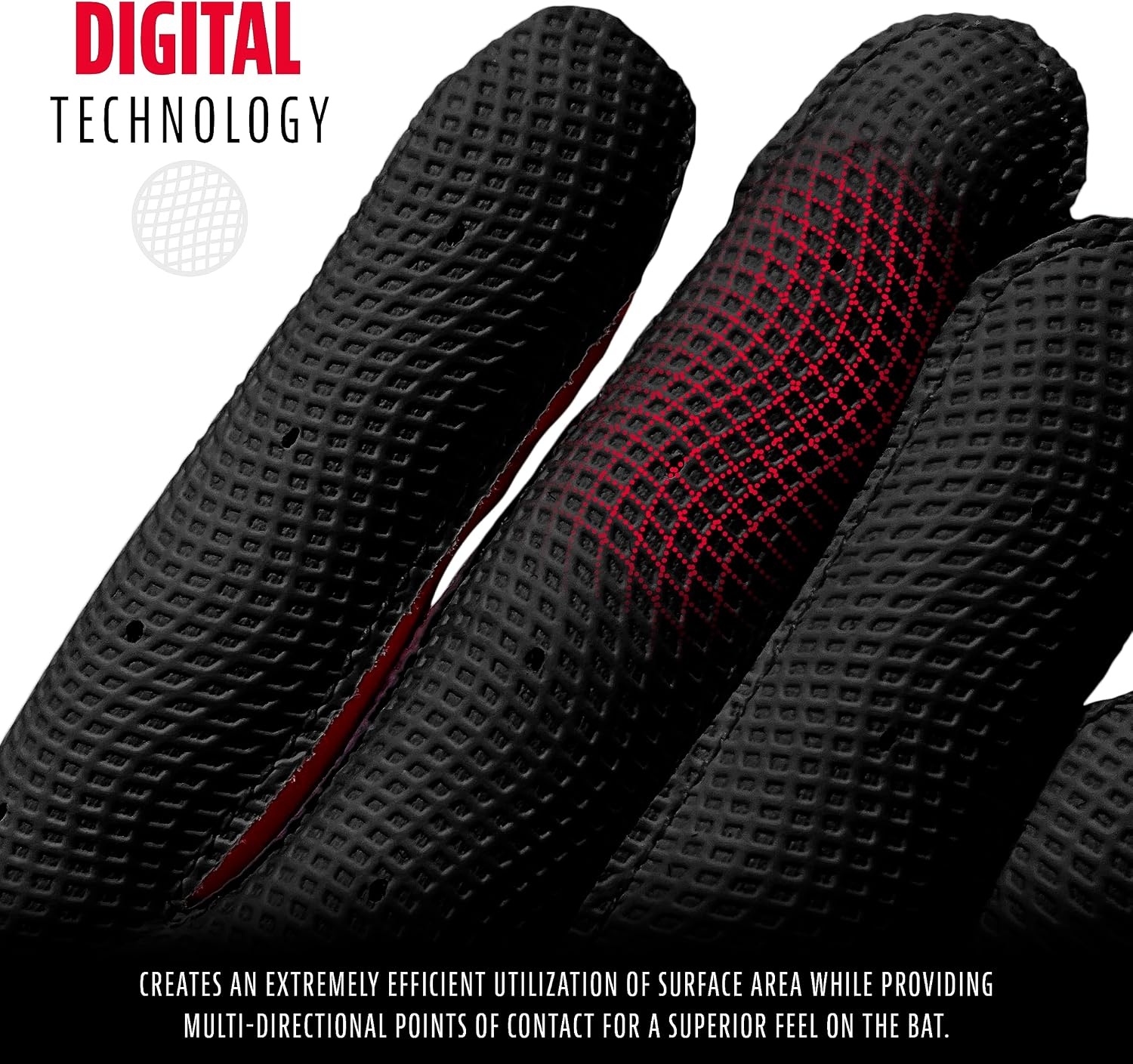 image:imageFranklin Sports MLB Batting Gloves  Digitek Camo Gloves  Premium Leather  Multiple Colors  Adult SizesGrayRed