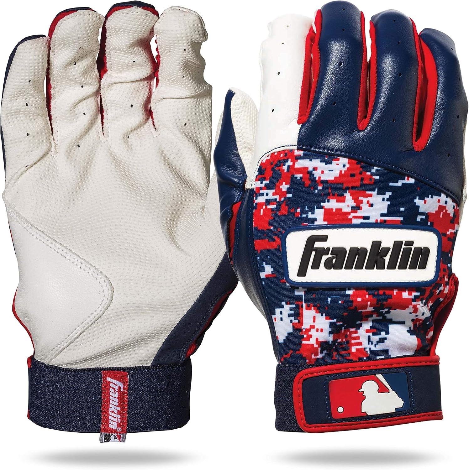 image:imageFranklin Sports MLB Batting Gloves  Digitek Camo Gloves  Premium Leather  Multiple Colors  Adult SizesWhiteRedNavy