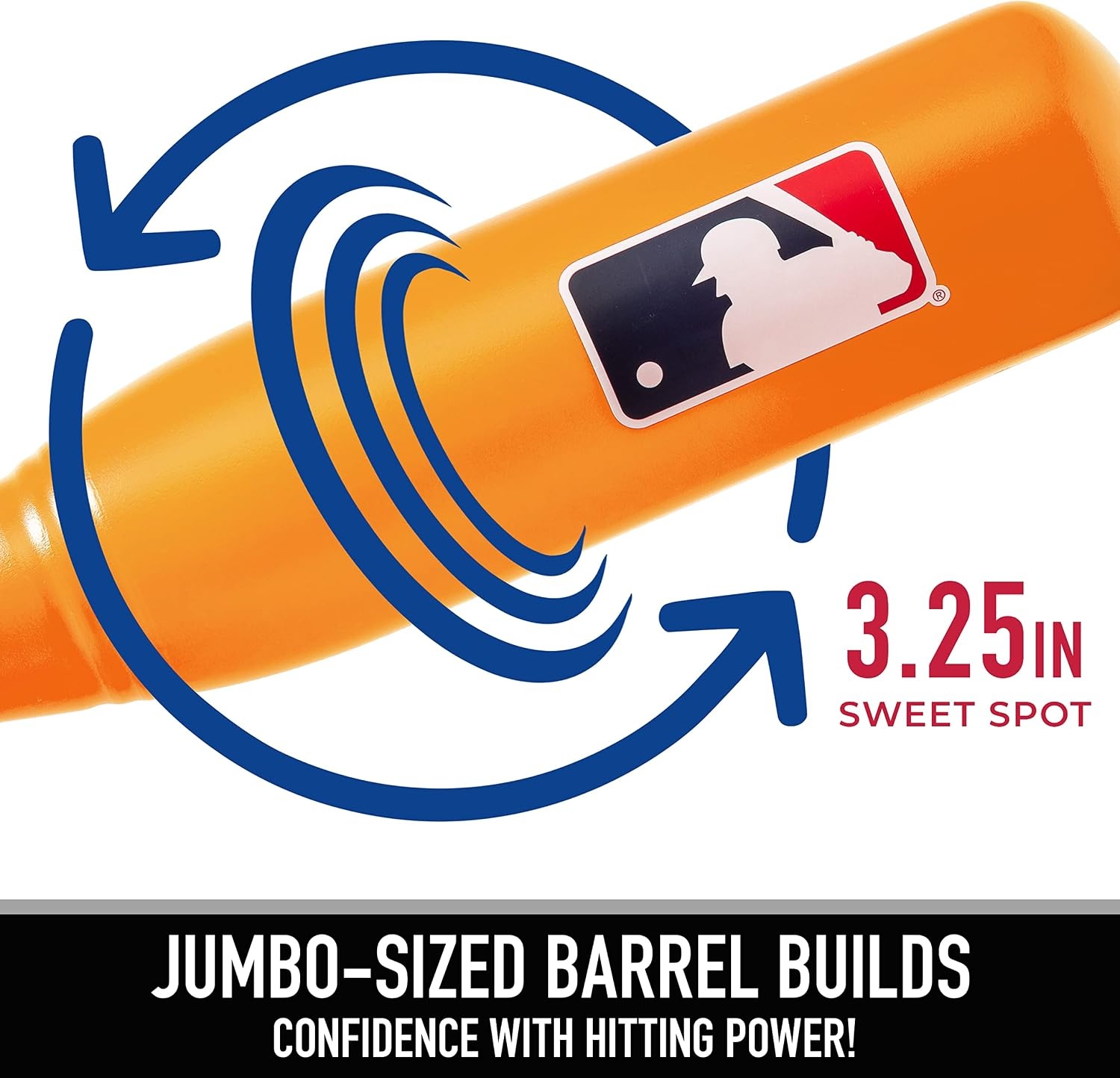image:imageFranklin Sports MLB Jumbo Kids Plastic Baseball Bat  Backyard Bat with Large Barrel for Toddlers  Fat Plastic BatAssorted Colors May Vary