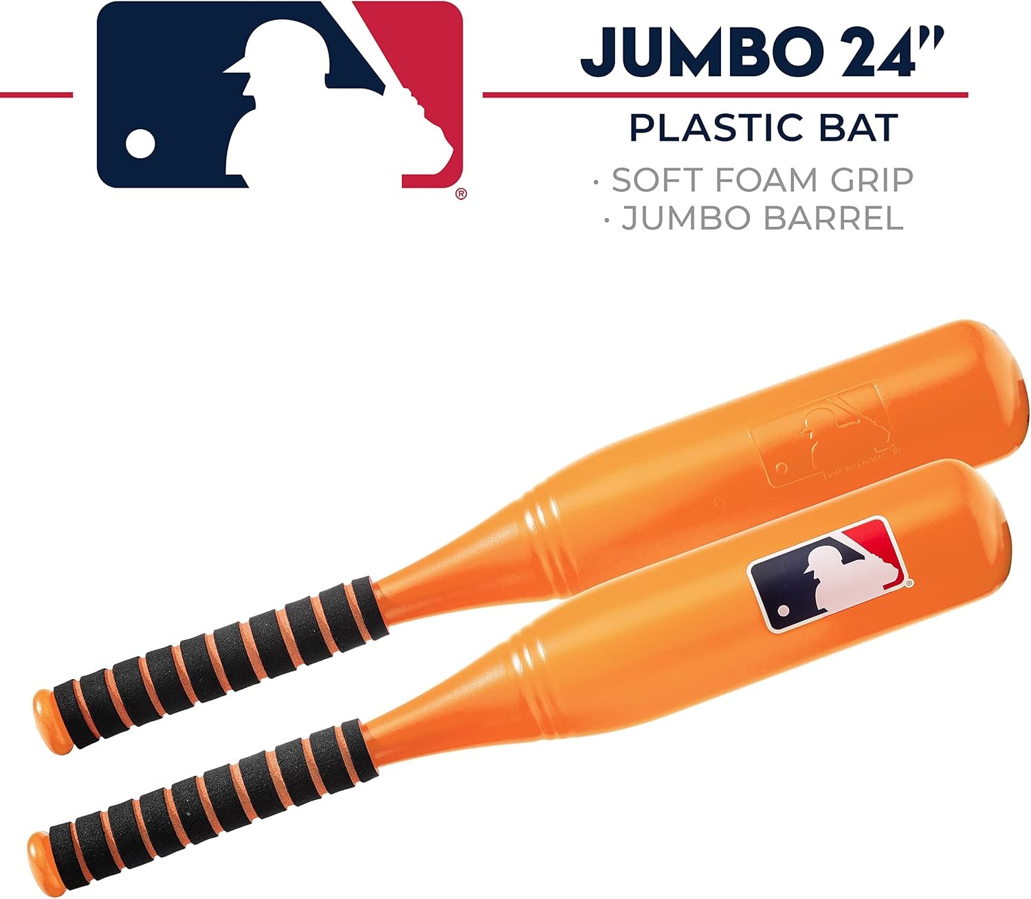 image:imageFranklin Sports MLB Jumbo Kids Plastic Baseball Bat  Backyard Bat with Large Barrel for Toddlers  Fat Plastic BatAssorted Colors May Vary