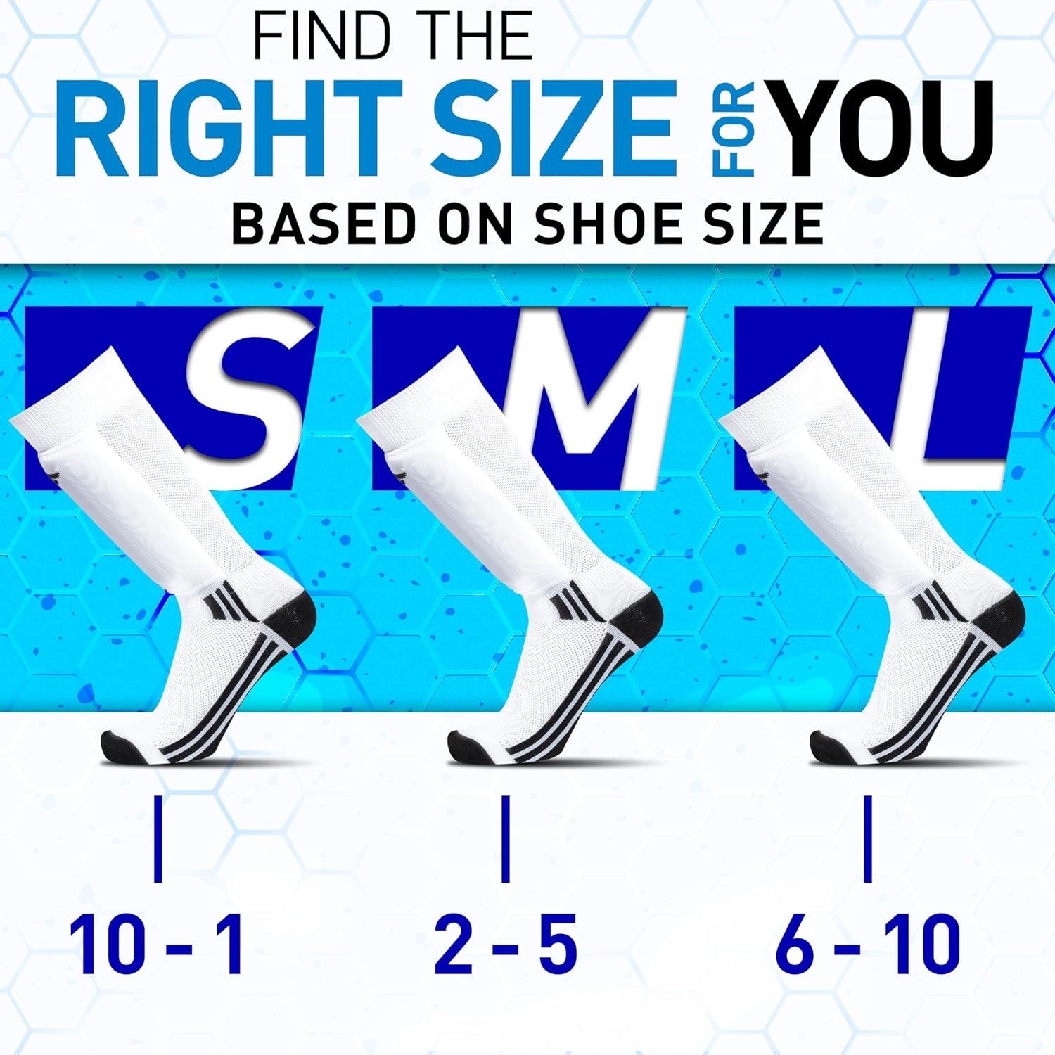 image:imageFranklin Sports Youth  Adult Soccer Shin Guard Socks  BuiltIn Shin Guards  Black or White  Assorted Colors May VaryBlackWhiteGray